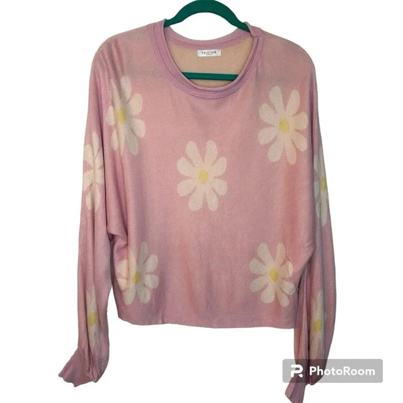 Ekouaer Daisy Lavender Batwing Long Sleeve Sweater Size Large - Picture 2 of 9